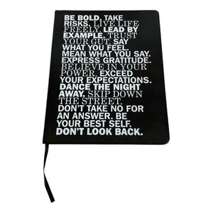 Eccolo Be Bold Black Hardcover Lined Notebook Journal Planner 8"x10" New